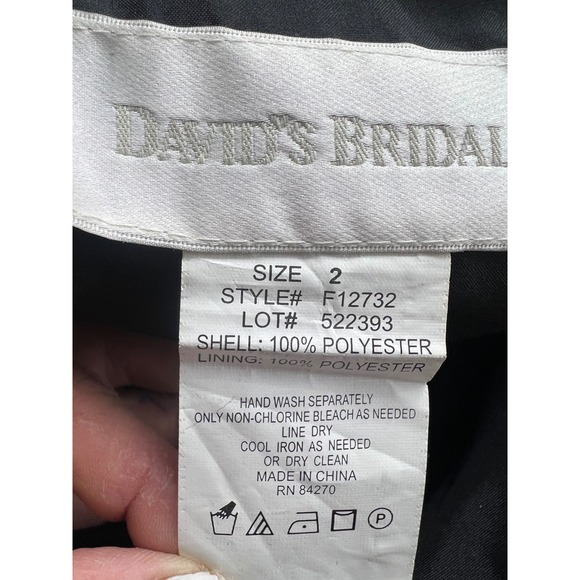 Formal Black High Neck Open Back Evening Gown with Satin Bow Detail Floor Length - Picture 9 of 9